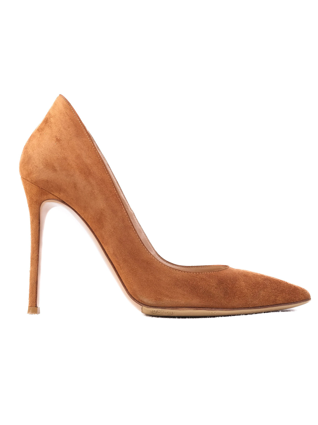 Excellent Gianvito Rossi Orange Leather High-Heeled Shoes for Women