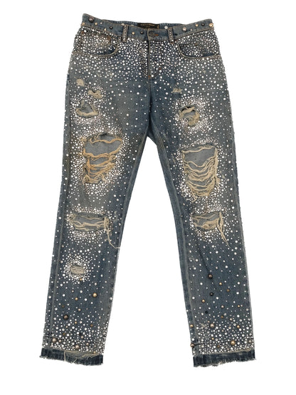 Excellent Dolce Gabbana Blue Cotton Distressed Jeans Size S