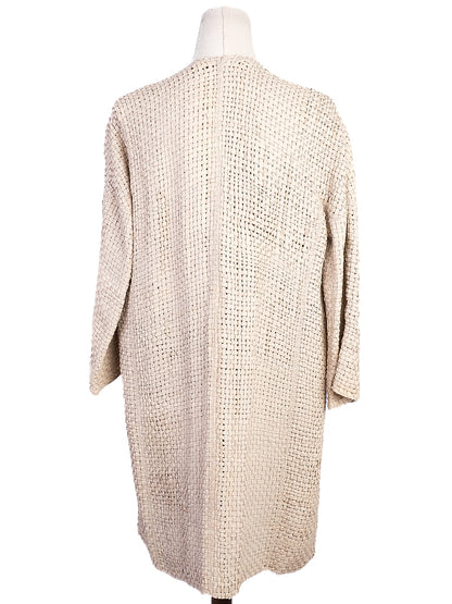 EXCELLENT Kaufmanfranco White Leather Textured Coat Size S