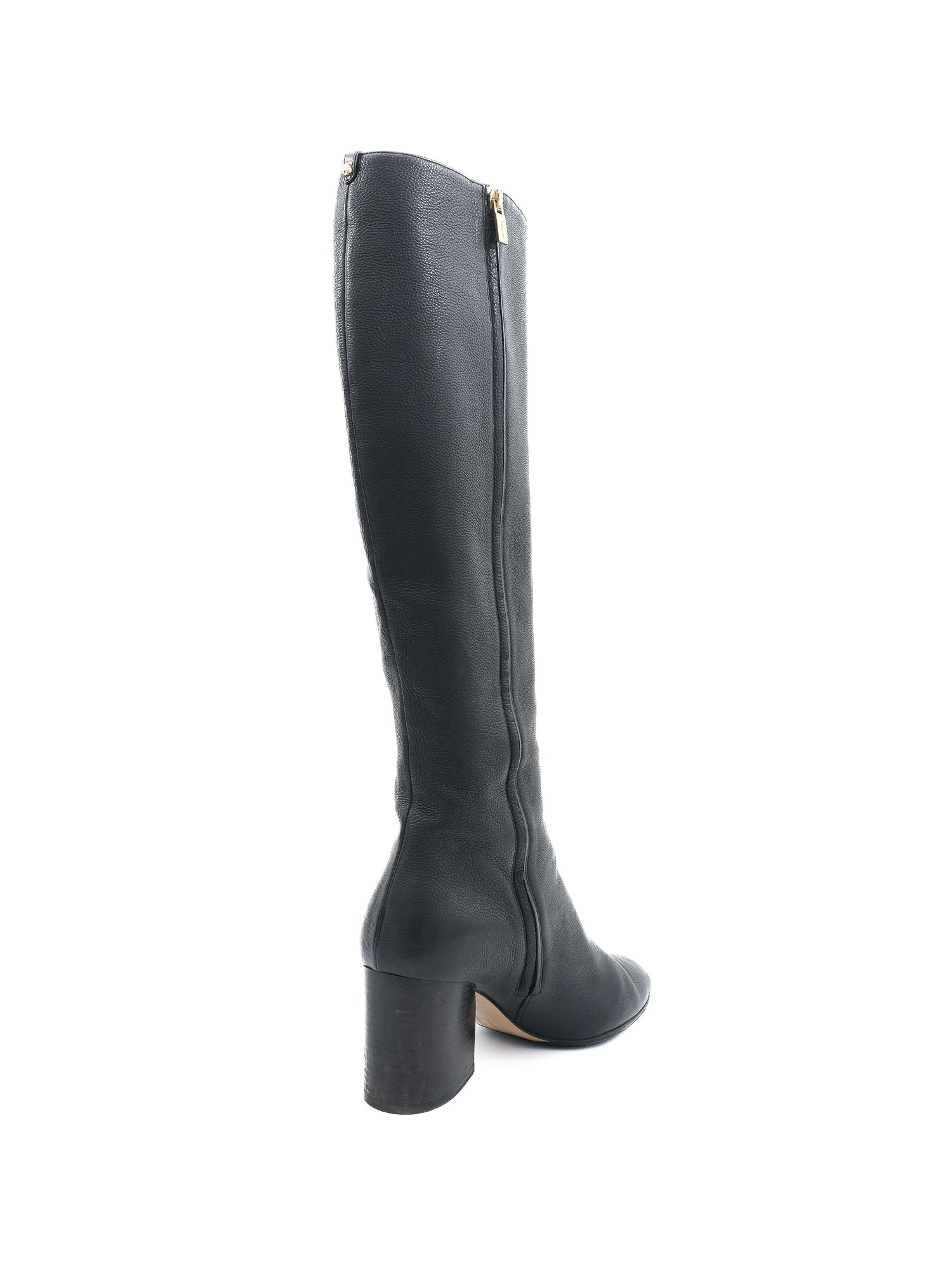 Excellent Salvatore Ferragamo Black Leather Knee-High Boots Size 39.5