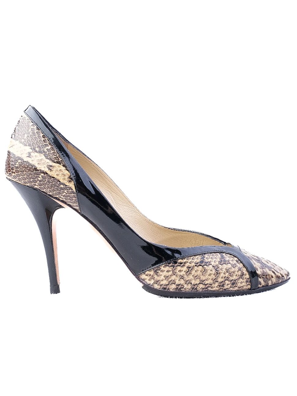 Excellent Jimmy Choo High-Heeled Shoes Leather Combined Stiletto