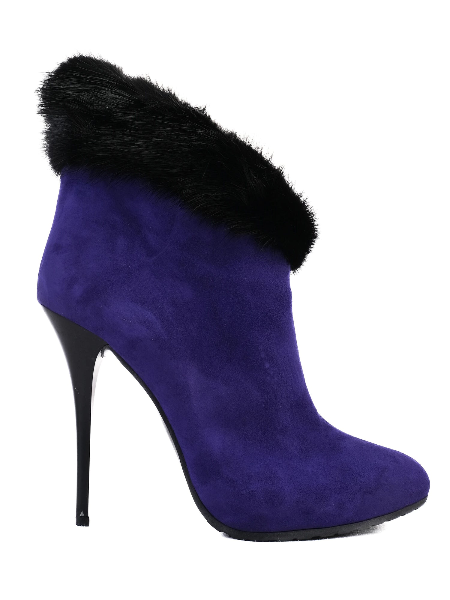 Perfect Giuseppe Zanotti Purple Leather High-Heeled Ankle Boots Size 37.5