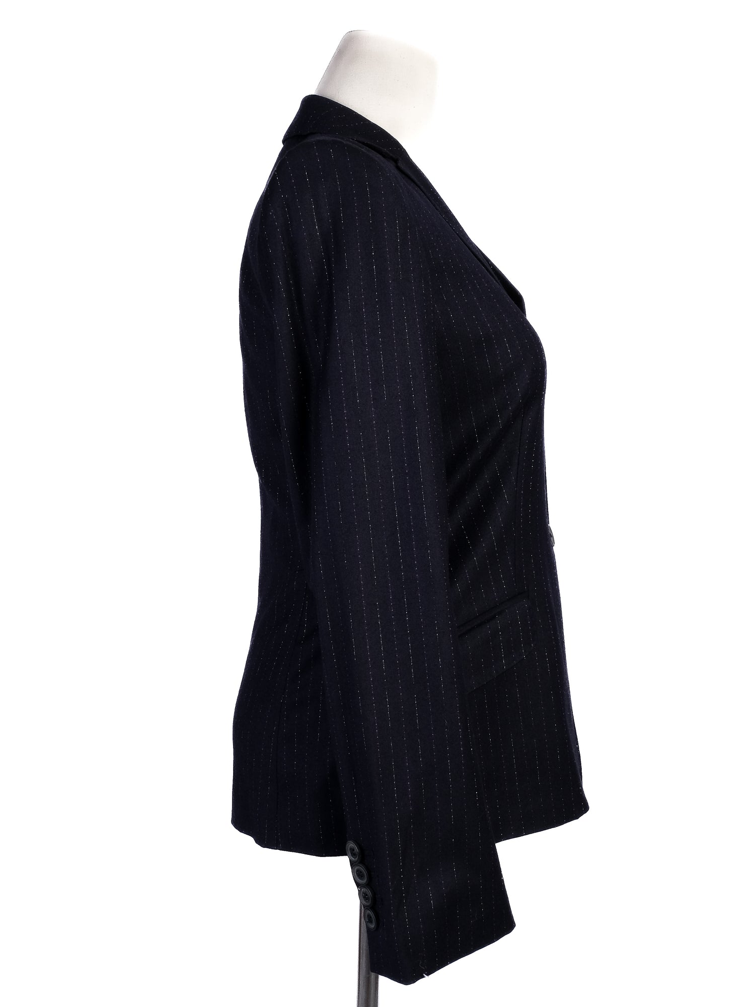 NEW Black Wool of Lana WomenÕs Blazer Size S - Pinstripe Design