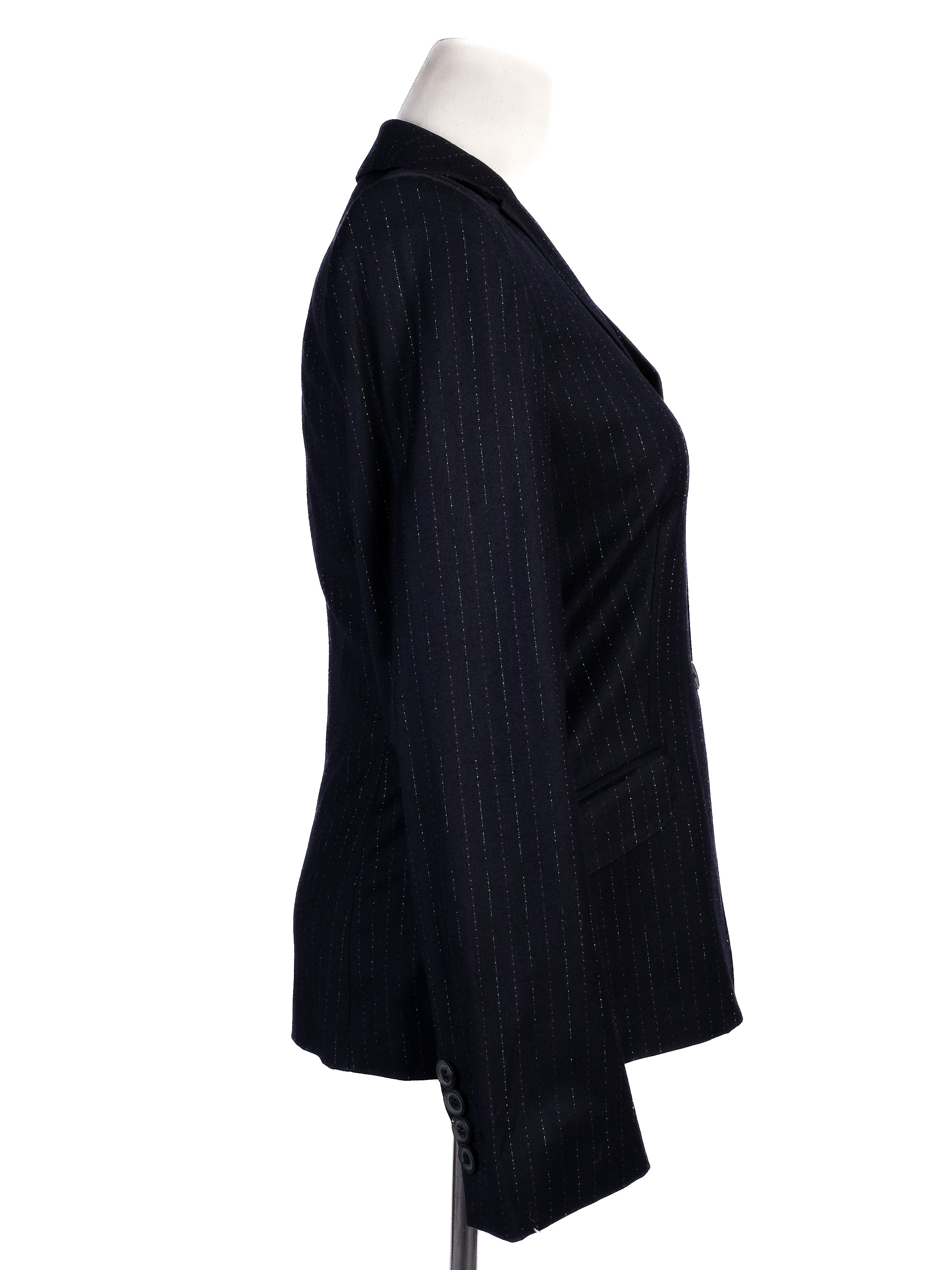 NEW Black Wool of Lana WomenÕs Blazer Size S - Pinstripe Design