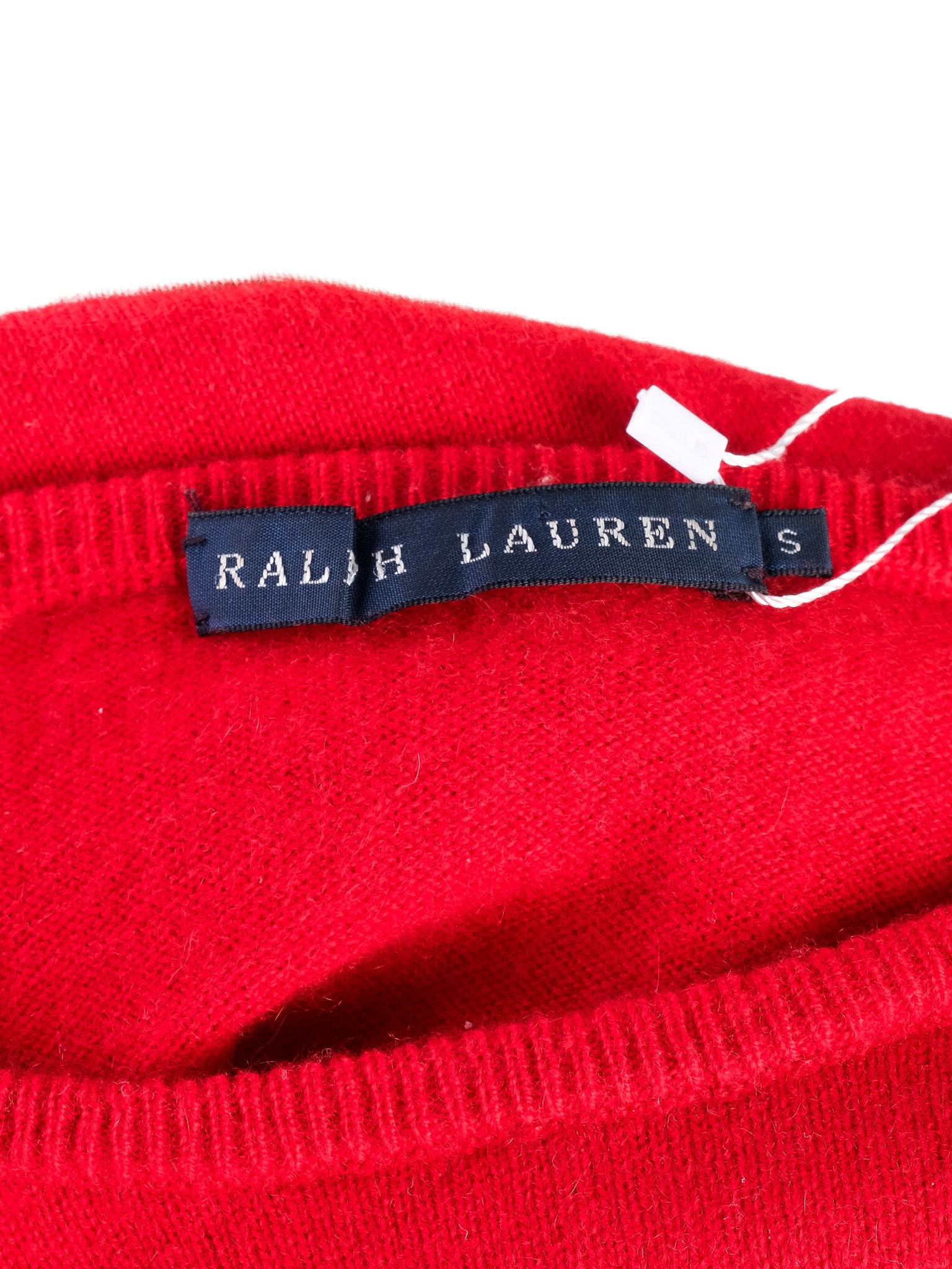Excellent Ralph Lauren Red Cashmere Sweater Size S with Embroidery