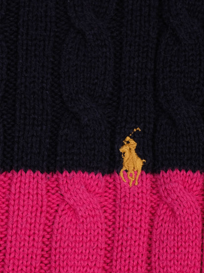 Excellent Ralph Lauren Pink Cable-Knit Wool Sweater Size 6 for Kids