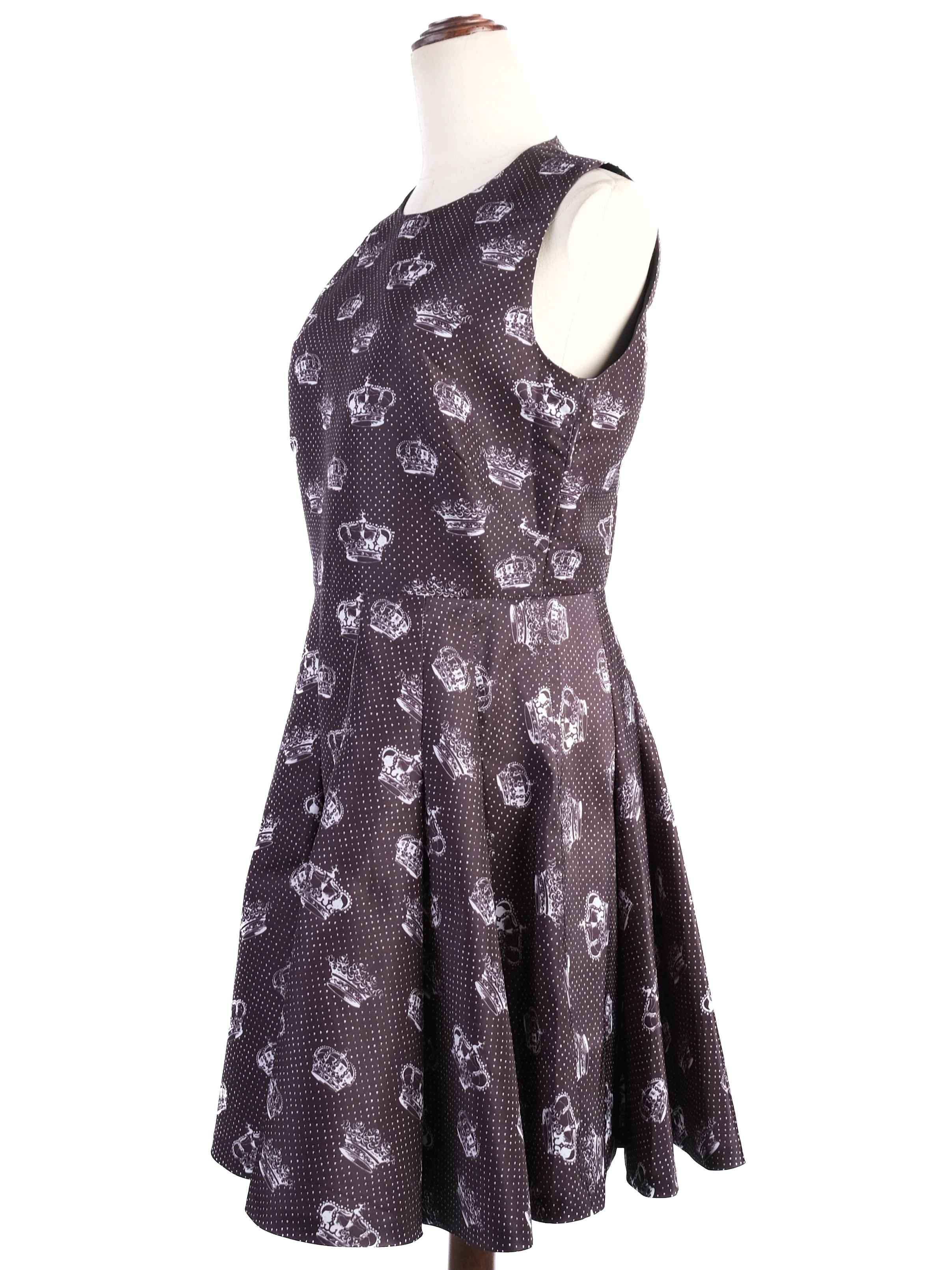 EXCELLENT Red Valentino Black Sleeveless Flared Dress Size L