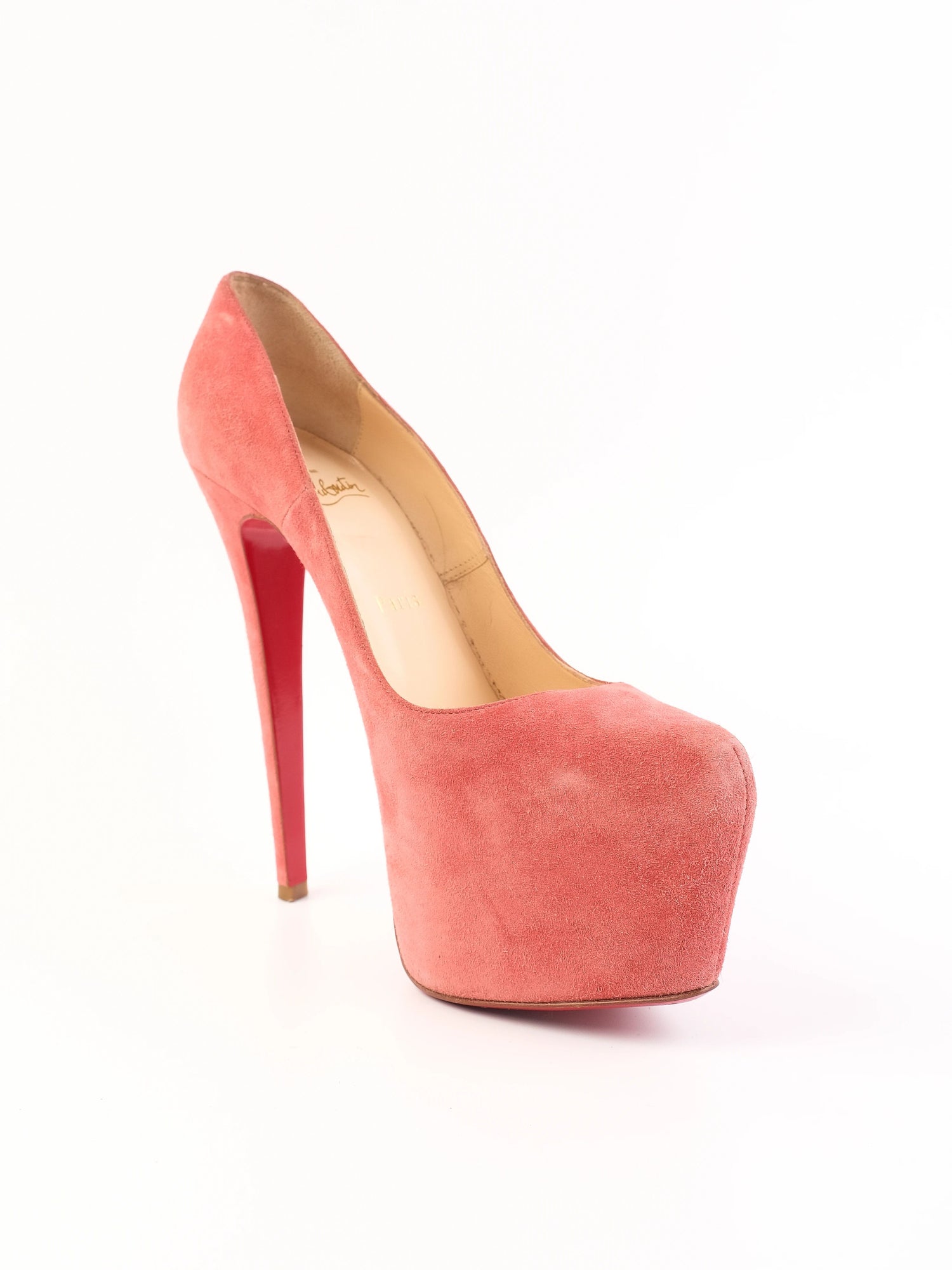 Excellent Christian Louboutin Pink Leather High Heels Size 37.5