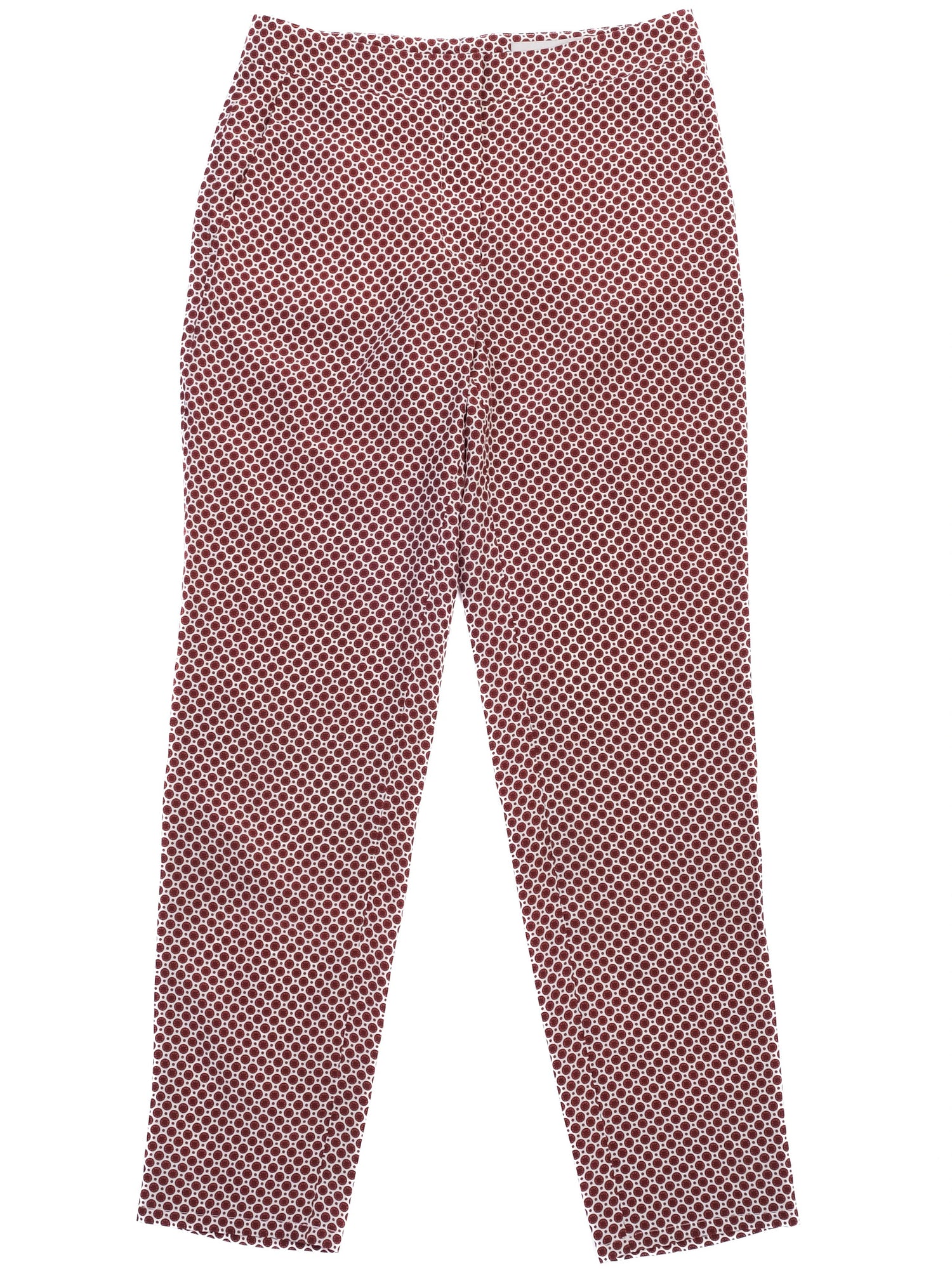 Excellent Stella McCartney Silk XS Pants Red White Pattern
