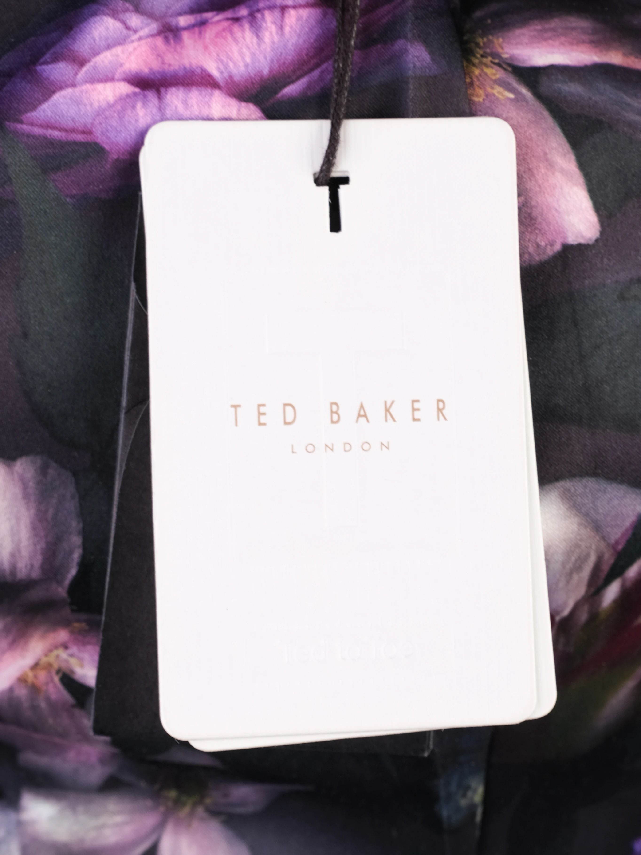 NEW Ted Baker Black Wool Coat XS with Lapel and Waist Tie