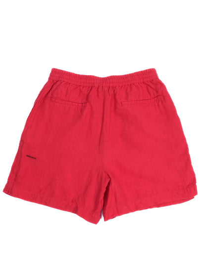 Excellent Pangaia Red Linen Shorts Women Size XS