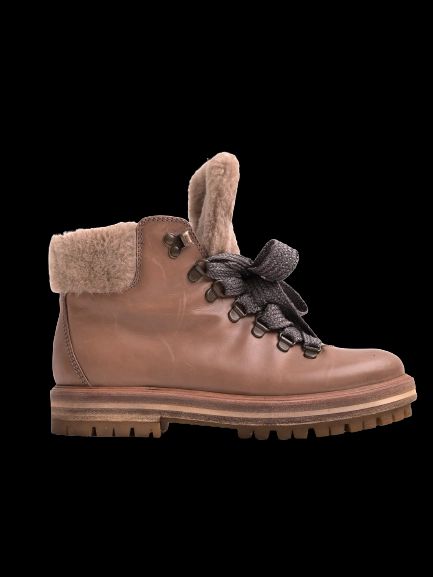 Good AGL Orange Leather Boots Size 36 with Fur Lining