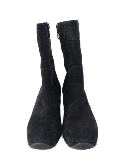 Perfect Giovanni Fabiani Black Genuine Suede Wedge Boots Size 37.5