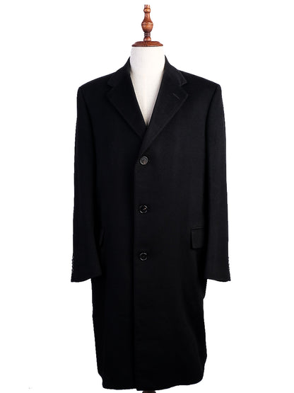 Excellent Corneliani Black Cashmere Overcoat for Men