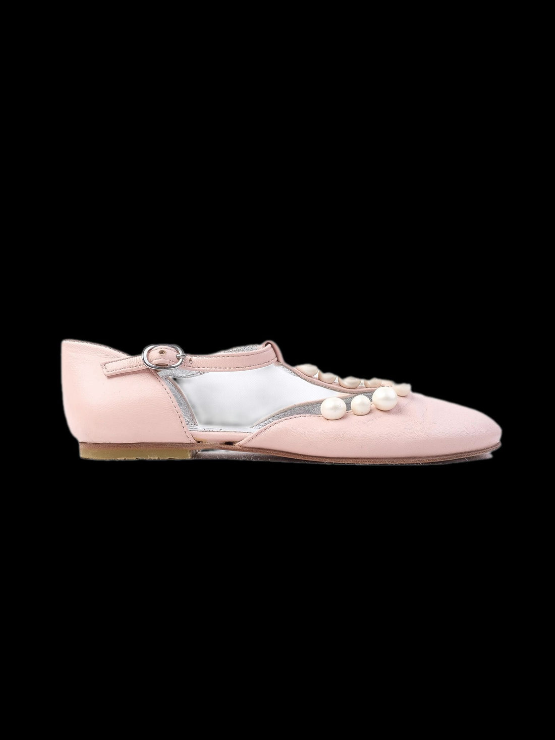 Excellent Simonetta Pink Leather Girls T-Strap Shoes Size 33