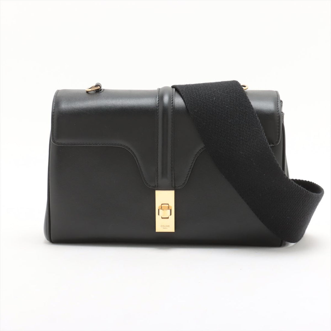 Celine Leather Shoulder Bag Black