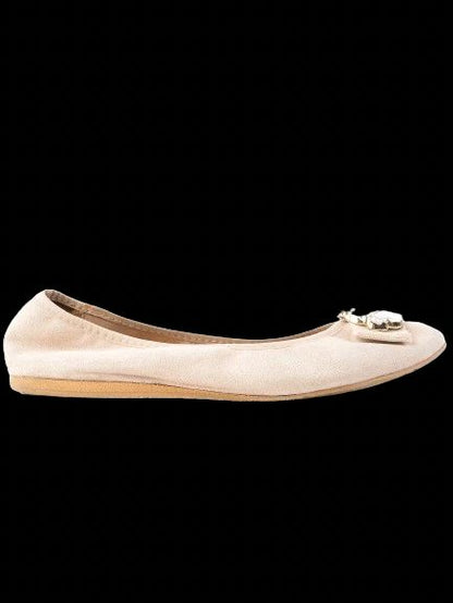 Excellent Liu Jo White Fabric Ballet Flats Size 38 with Embellishments