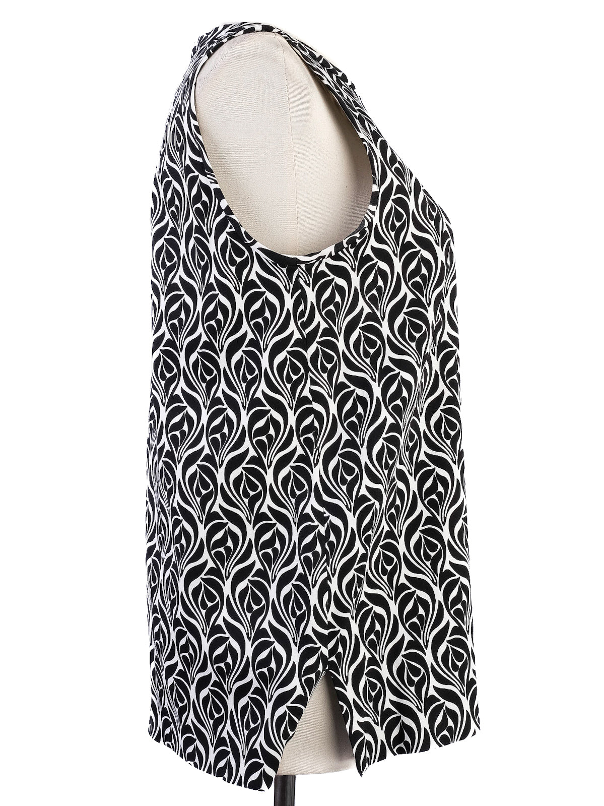 Excellent Max Mara Sleeveless Black and White Patterned Dress Women