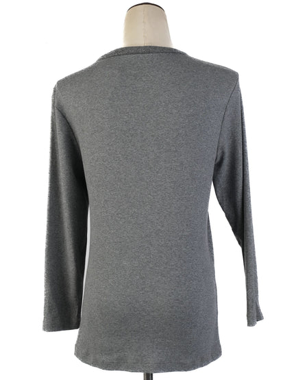 Excellent Peserico Gray Wool Long Sleeve Top Size L