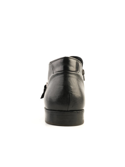 Excellent Fabi Black Leather Ankle Boots Size 43 with Buckle Detail