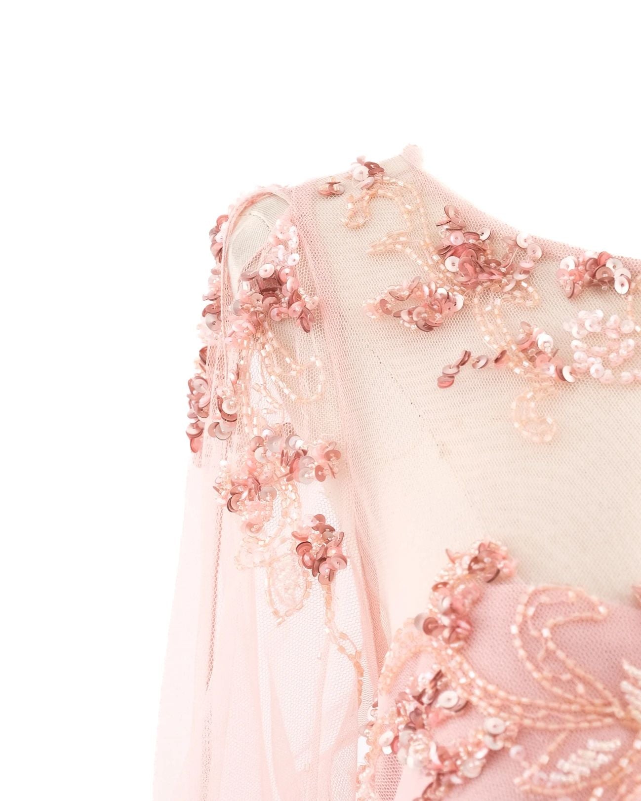 EXCELLENT Pronovias Pink Evening Gown XXL Floral Lace Embellishments