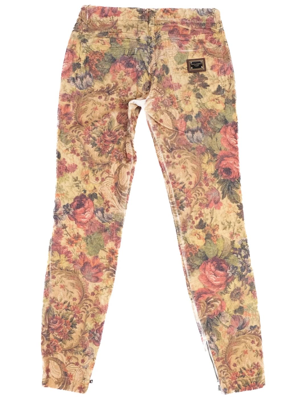 Excellent Dolce &amp; Gabbana Floral Pants XS Velvety Elastane Design