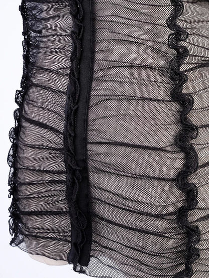 Excellent Philosophy di Alberta Ferretti Black Sheer Top Size M