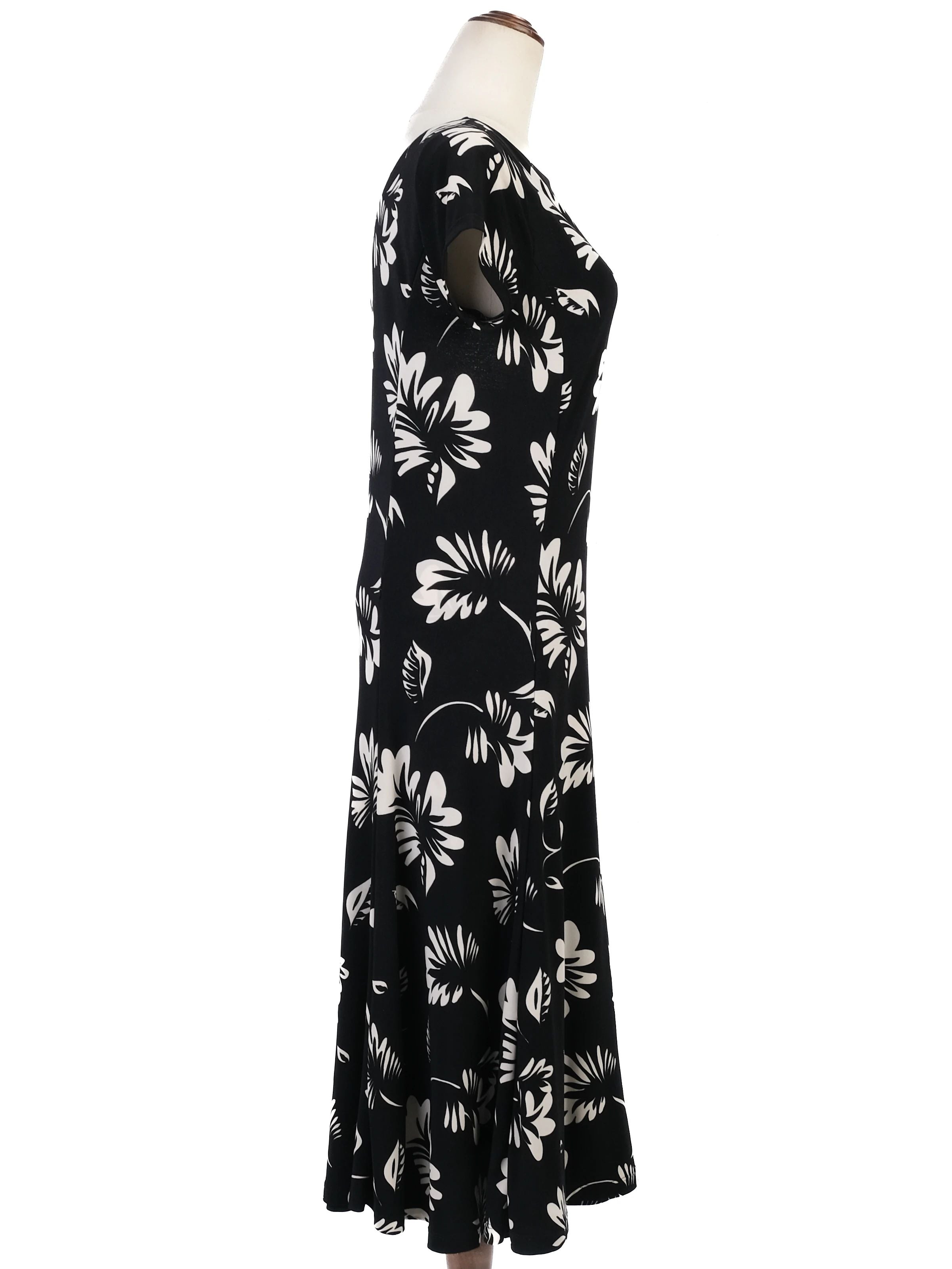 Excellent Ralph Lauren Black Floral Dress Size S Women&