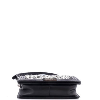 Chanel Boy Flap Bag Braided Tweed Old Medium