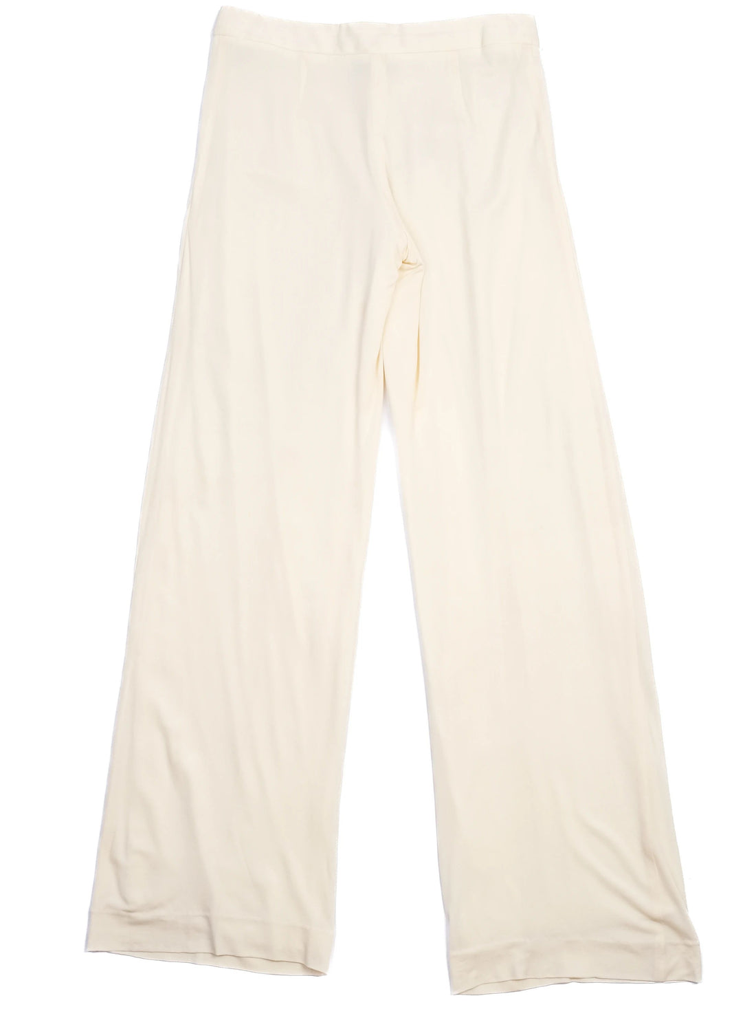 Excellent Alberta Ferretti White Wide-Leg Pants Size S Viscose