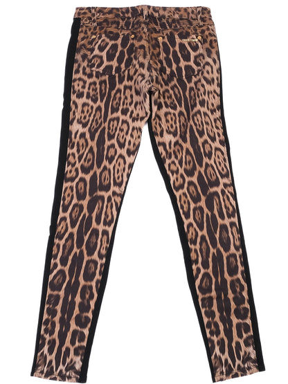 Excellent Roberto Cavalli Leopard Print Pants Size L with Side Zippers