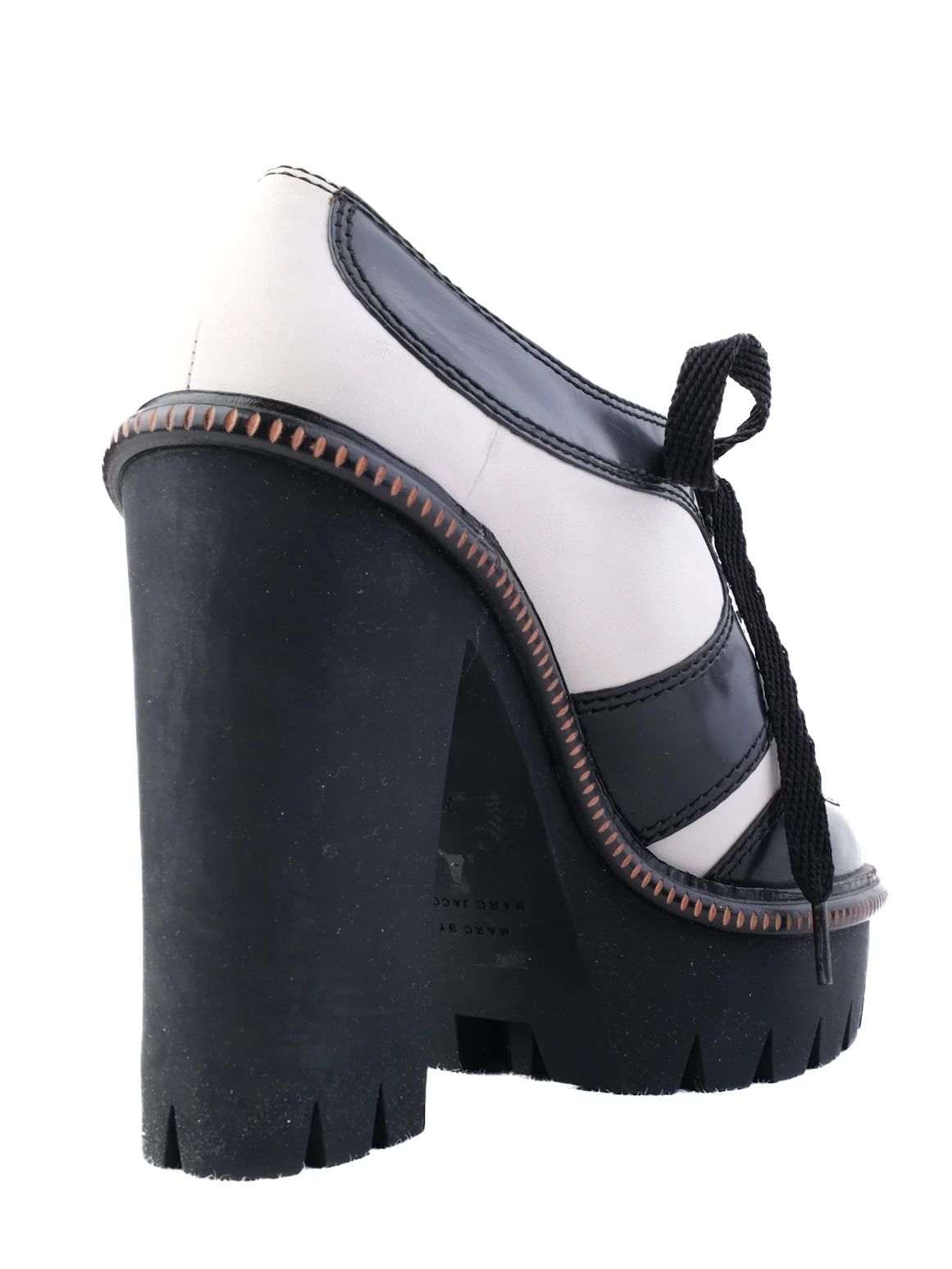 Excellent Marc Jacobs Platform Heels Leather Lace-Up Size 36.5