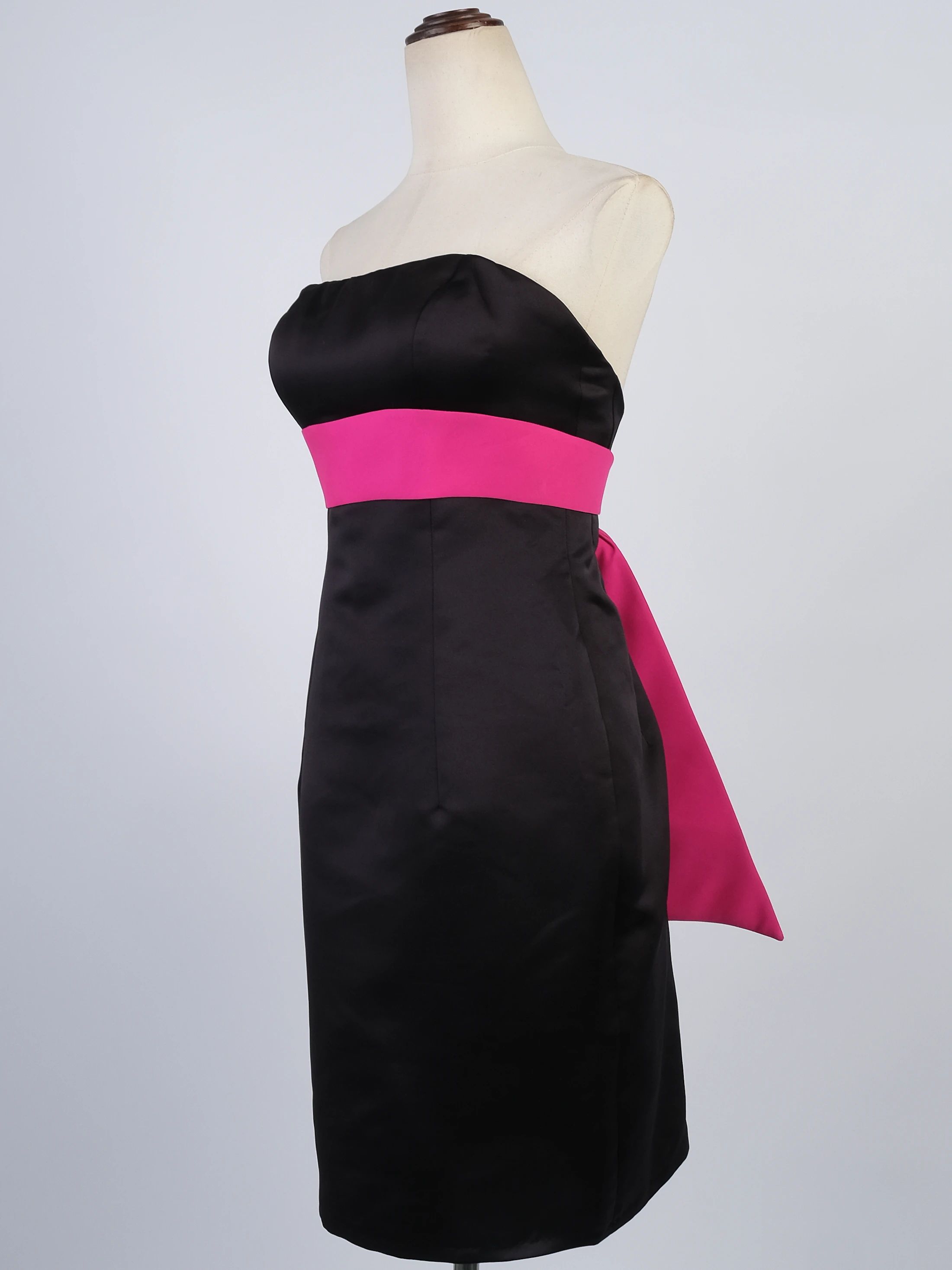 Jovani Black Strapless Dress with Pink Bow Size M Excellent Condition