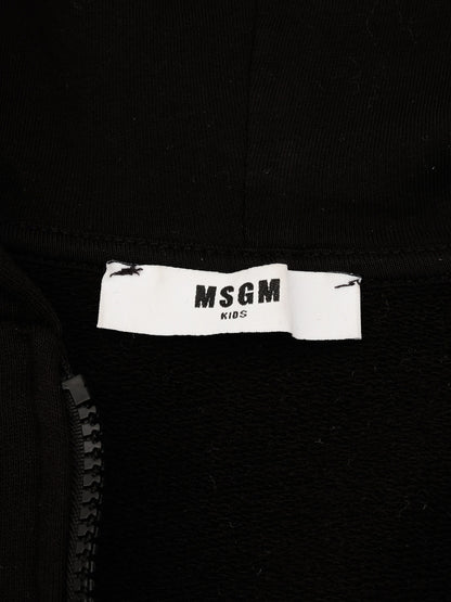 MSGM Black Cotton Hoodie Size 10 for Kids Excellent Condition