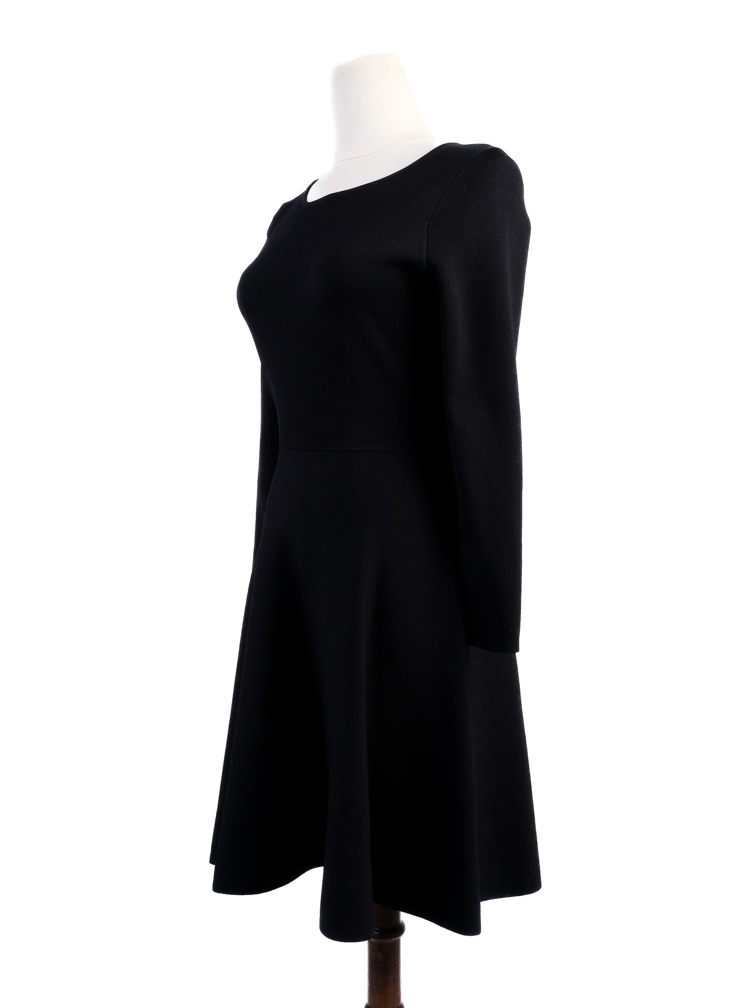 Excellent BCBGMaxazria Black Viscose Dress Size S Long Sleeve