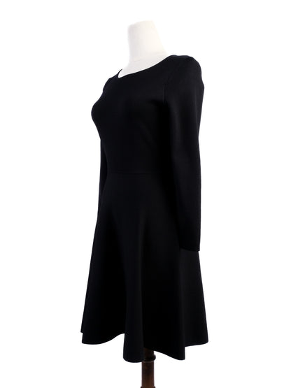Excellent BCBGMaxazria Black Viscose Dress Size S Long Sleeve