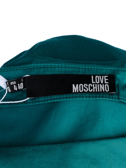 Excellent Moschino Green Polyester Dress Size M with Belt Detail