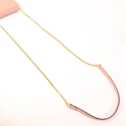 Fendi Cowhide Leather Phone Bag Golden Crosshair Shoulder Back Bag Pink Calfskin (cowhide) 8m 0436