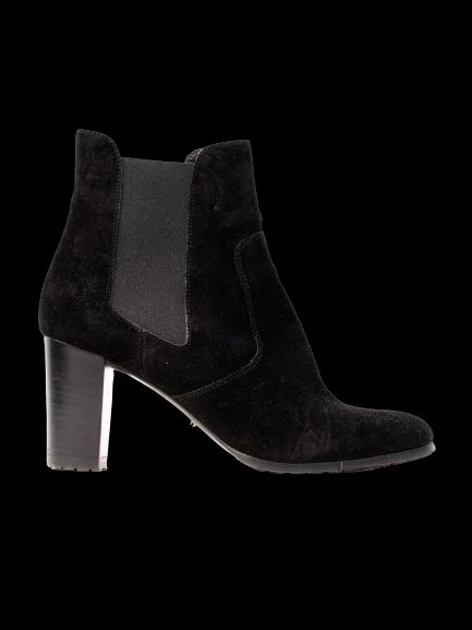 Excellent Sergio Rossi Black Suede Ankle Boots Size 37.5