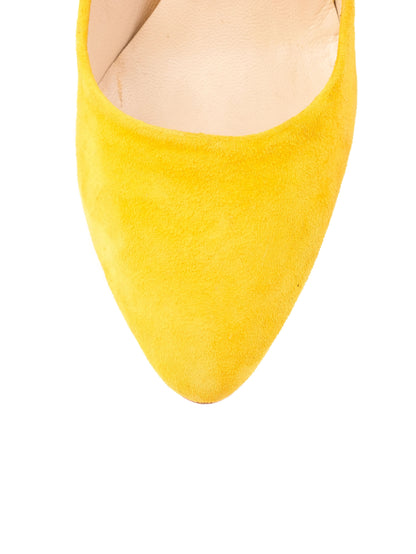 Perfect Neil Barrett Yellow Genuine Suede Wedge-Heeled Shoes Size 38