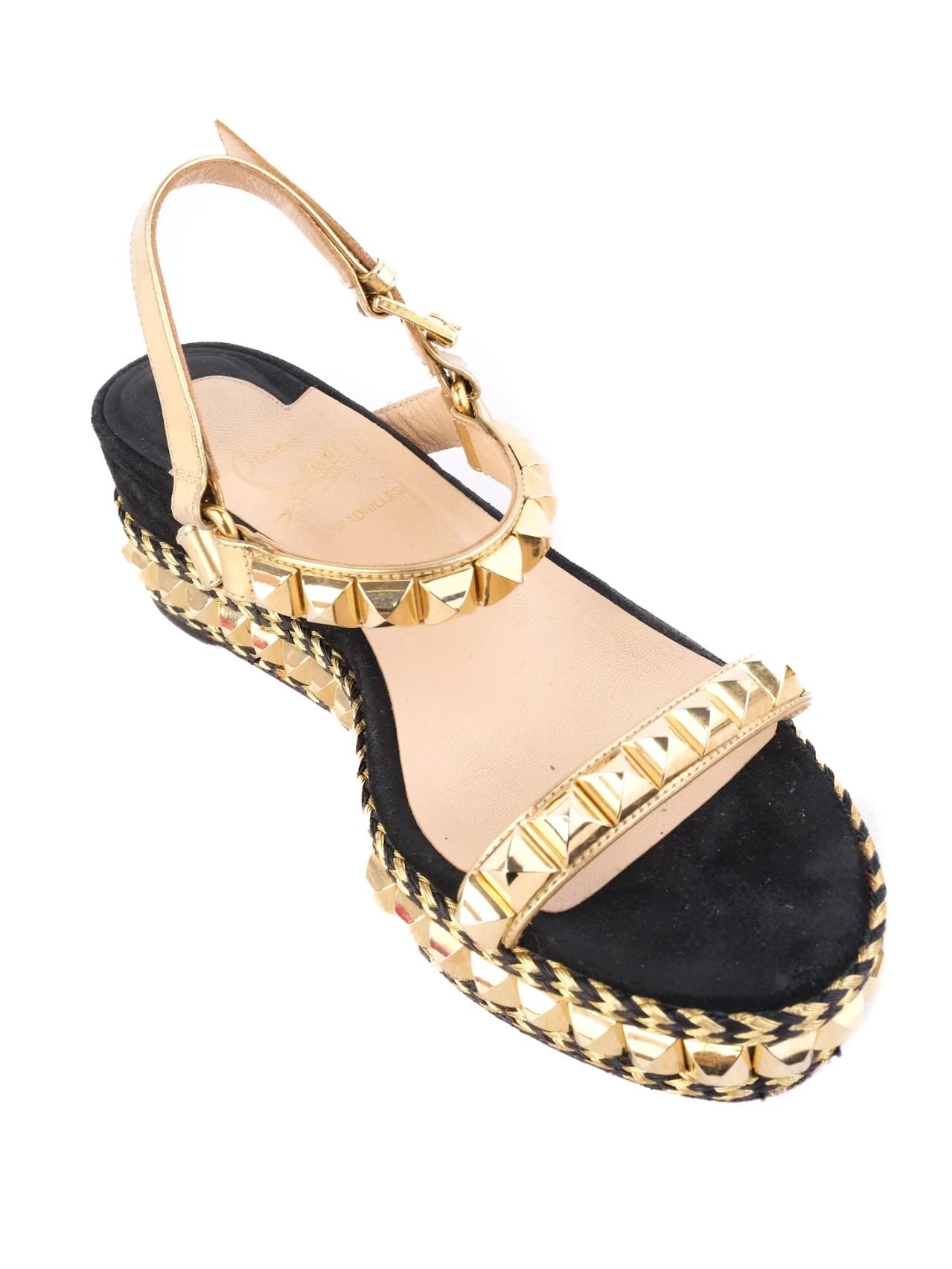 Excellent Christian Louboutin Yellow Platform Sandals Size 37