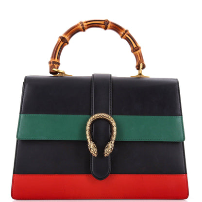 Gucci Dionysus Bamboo Top Handle Bag Colorblock Leather Large
