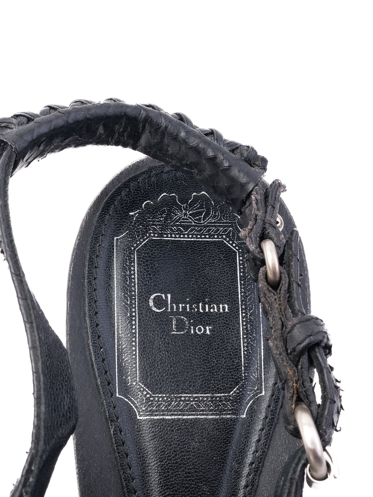 Perfect Dior Black Leather High-Heeled Sandals Size 38