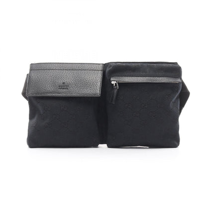 Gucci GG Monogram Double Pocket Belt Bag Black
