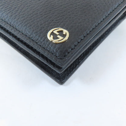 Gucci Textured Calfskin Medium Betty Chain Wallet Black
