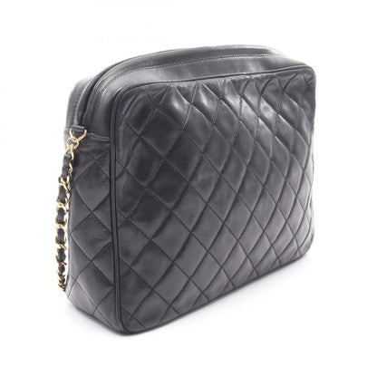 Chanel Black Matelasse Shoulder Bag Lambskin (sheep Leather)