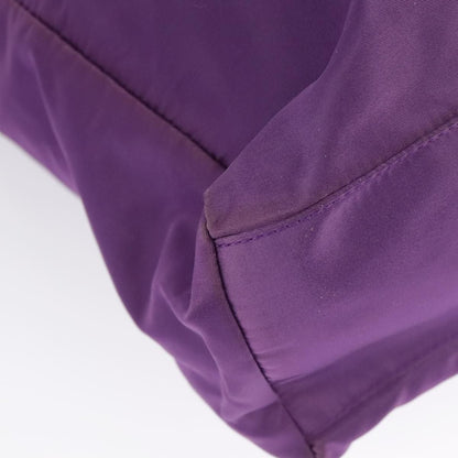 Prada Tote Bag Nylon Purple Gold Auth