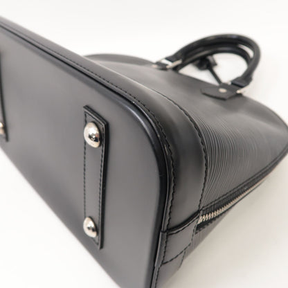 Louis Vuitton Epi Alma Pm Silver Handbag Black Black Black Handbag M 40302