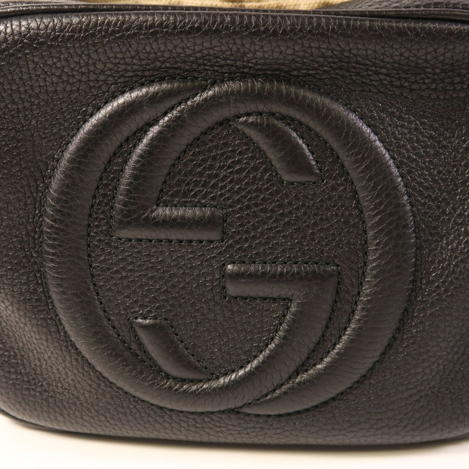 Gucci Cowhide Leather Shoulder Bag Black Calfskin (cowhide) 308364