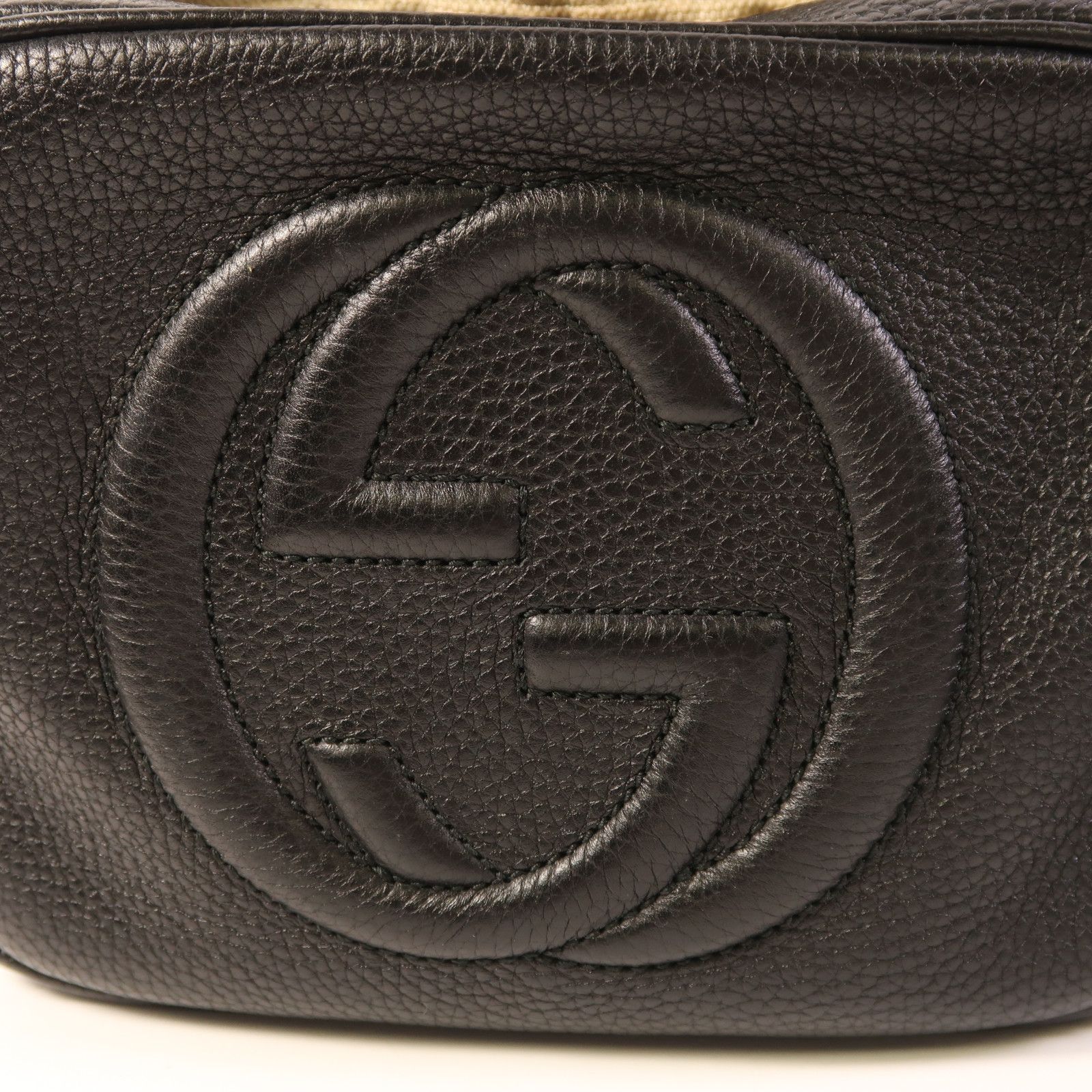 Gucci Cowhide Leather Shoulder Bag Black Calfskin (cowhide) 308364